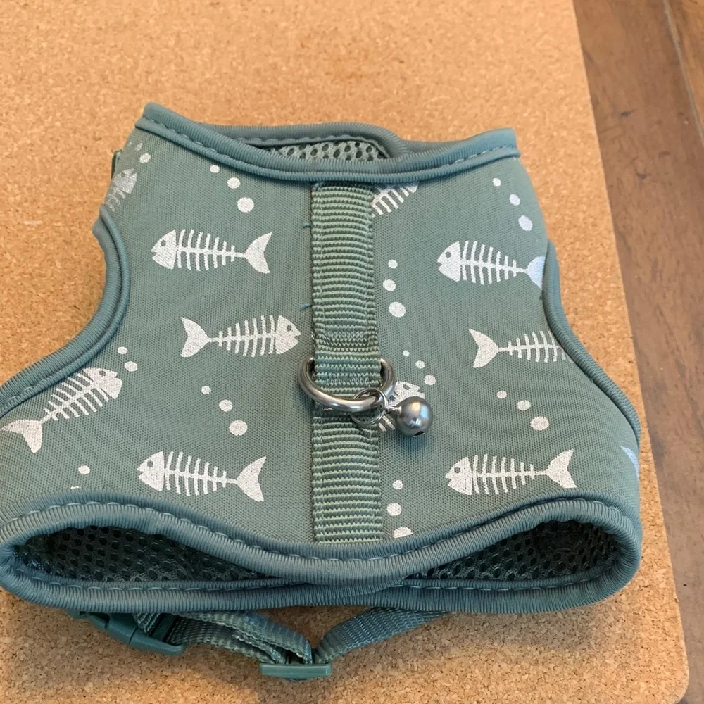 Fish Pattern Cat Harness - Green